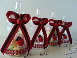 ladybug favor decor bottles